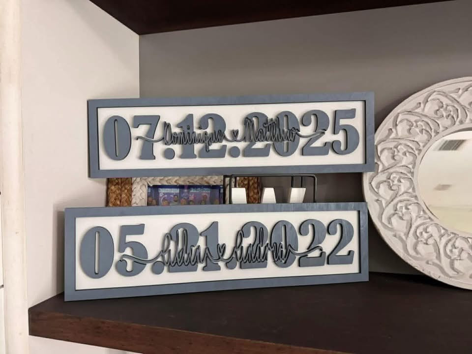 Custom 18”x5” Date Sign