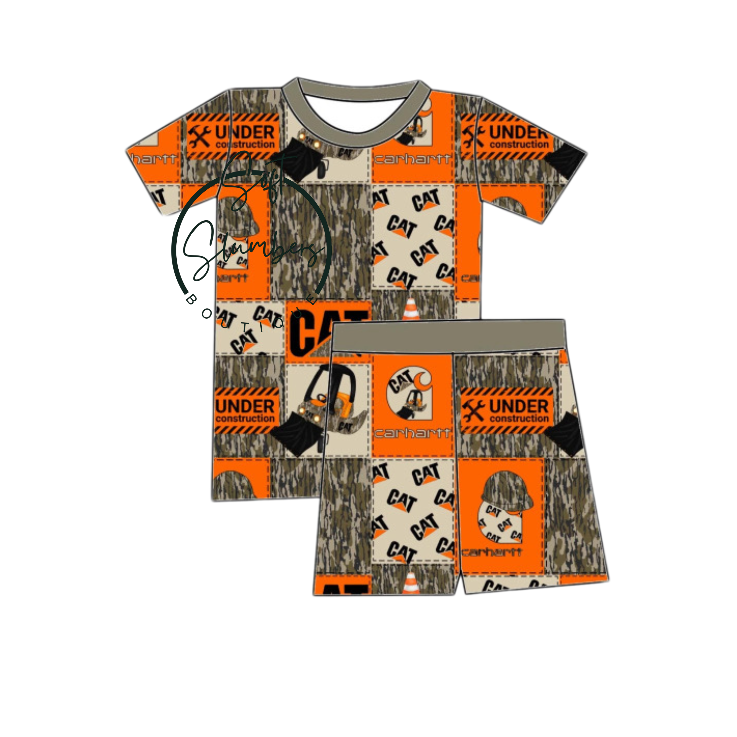 Preorder Construction Bamboo 2/piece short set