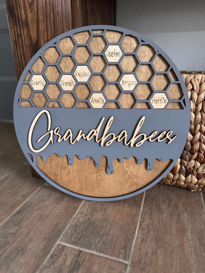 Custom Grandbabees honeycomb sign