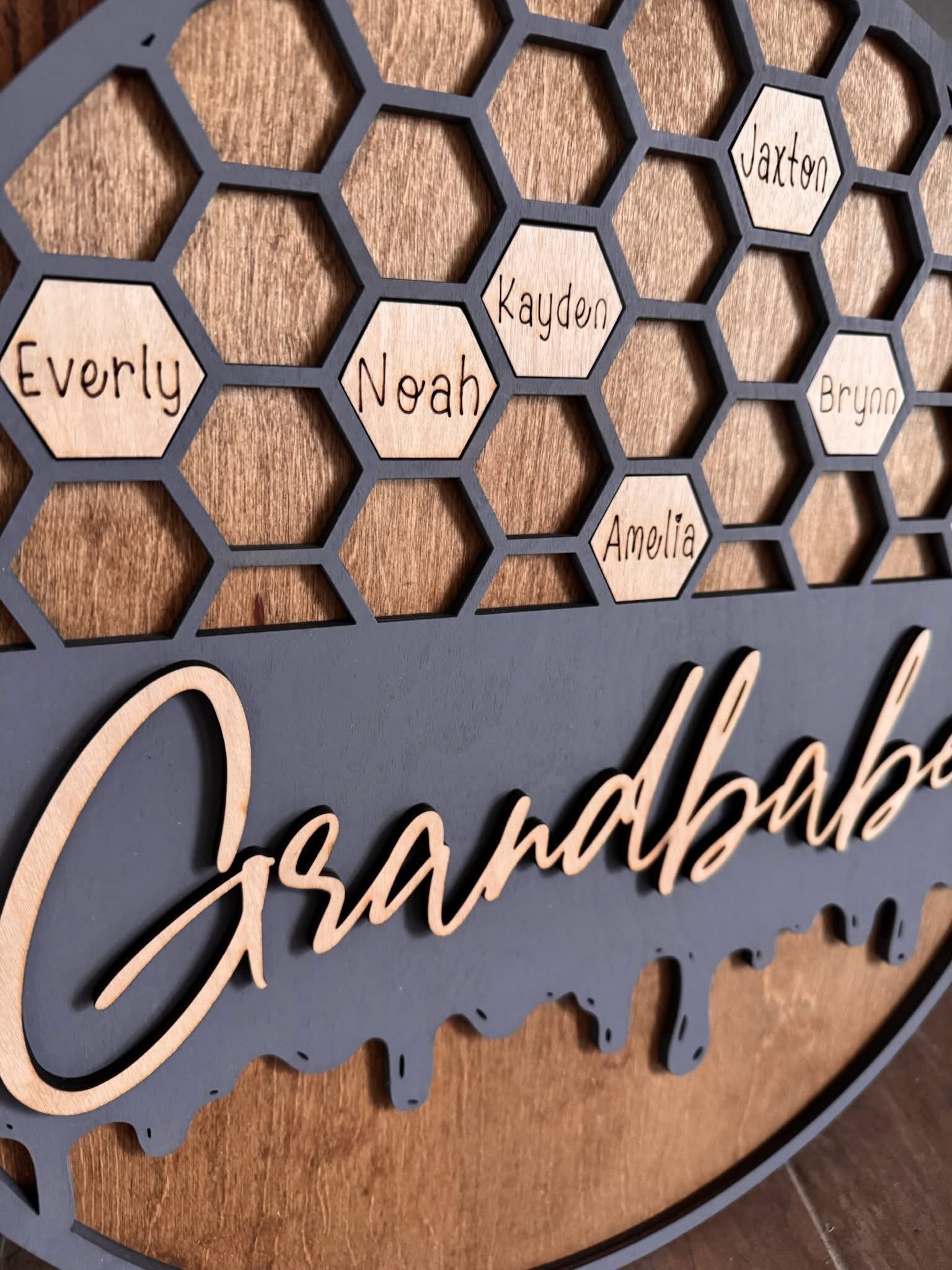 Custom Grandbabees honeycomb sign