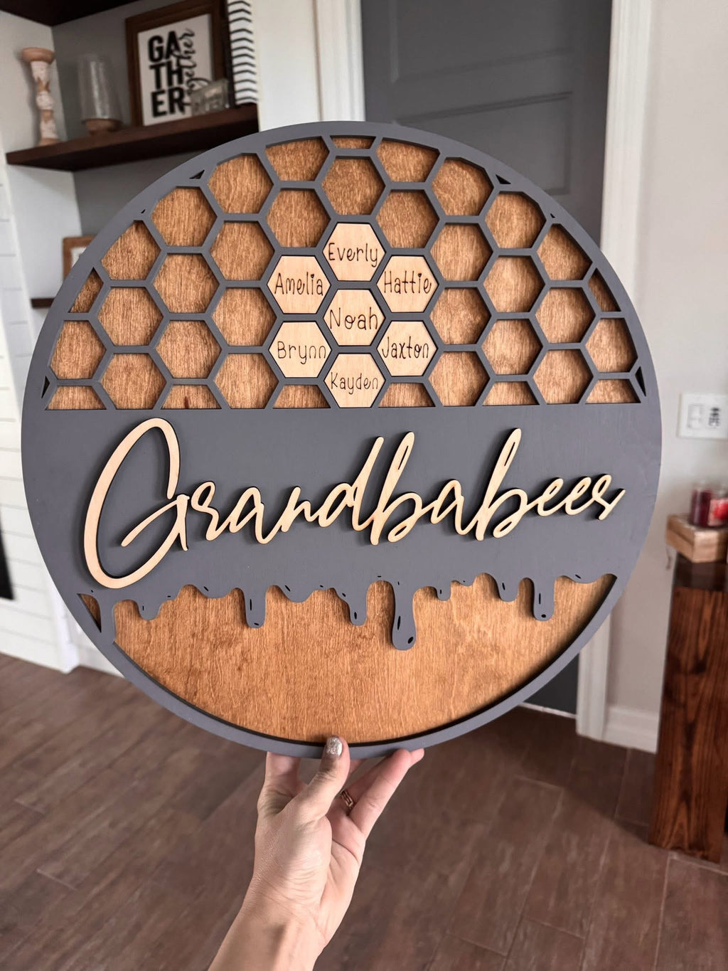 Custom Grandbabees honeycomb sign